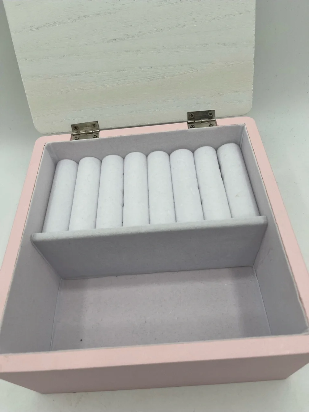 Rae Dunn Pink and White Jewelry Box with Butterfly 